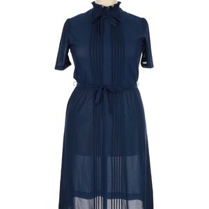 Elegant Navy Blue Midi Dress